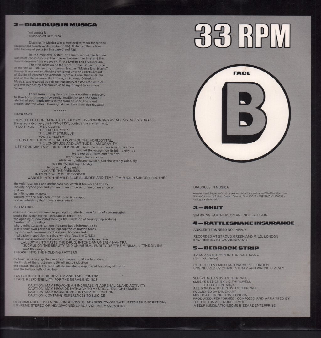 Foetus All Nude Revue - Bedrock - 12 Inch