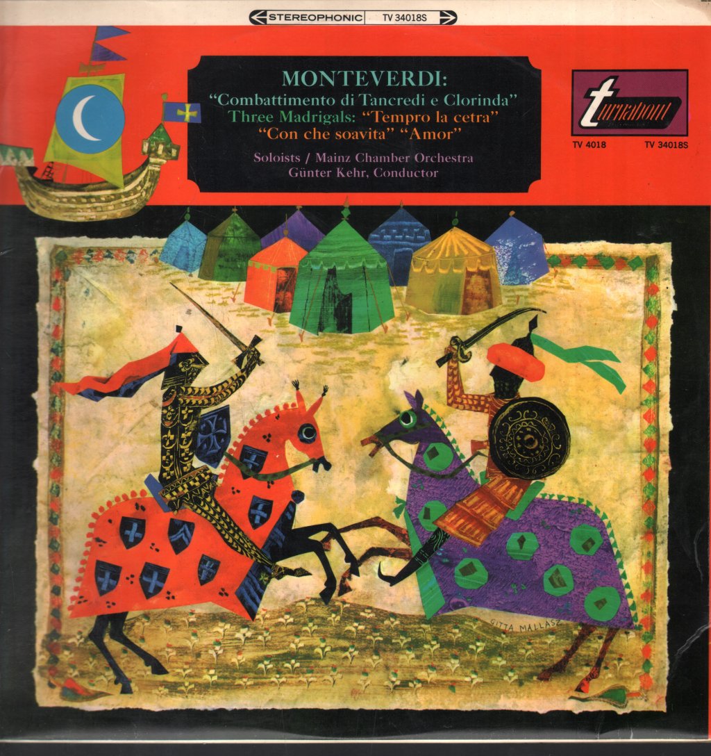 Mainz Chamber Orchestra / Gunter Kehr - Monteverdi - Il Combattimento Di Tancredi E Clorinda / Three Madrigals - Lp