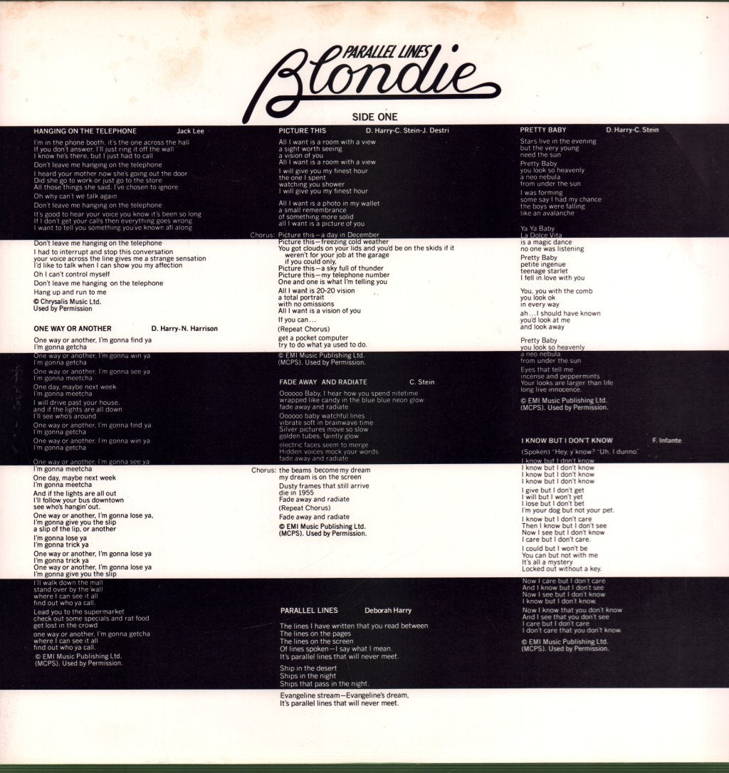 Blondie - Parallel Lines - Lp
