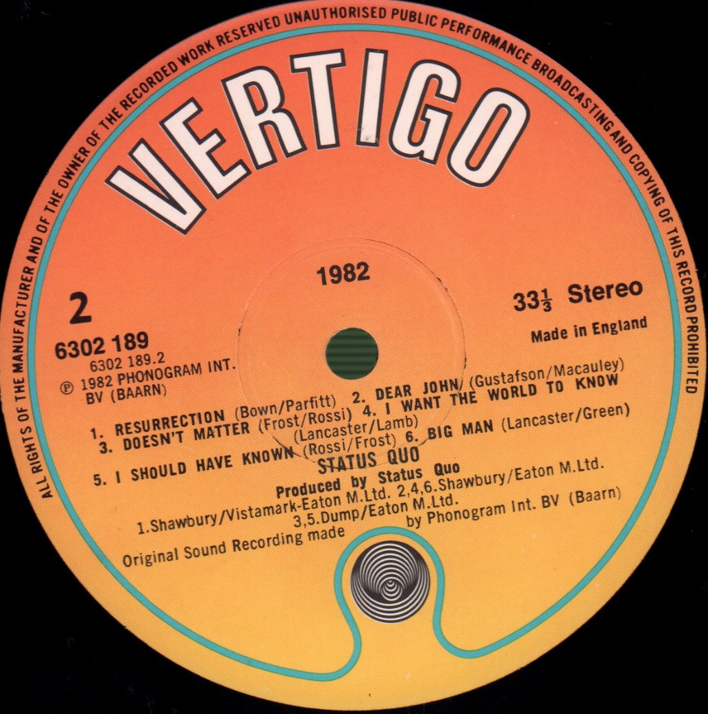 Status Quo - 1982 - Lp