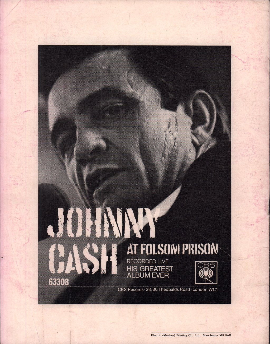 Johnny Cash - mervyn conn presents live the johnny cash show - Tour Programme