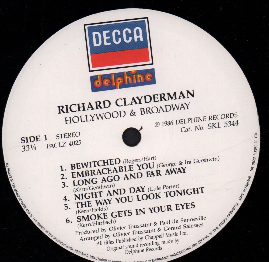 Richard Clayderman - Hollywood And Broadway - Lp