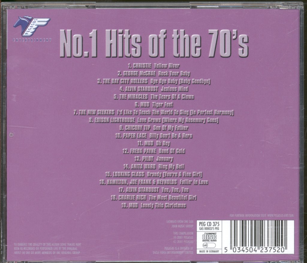 Various Artists - No.1 Hits Of The 70's - Cd