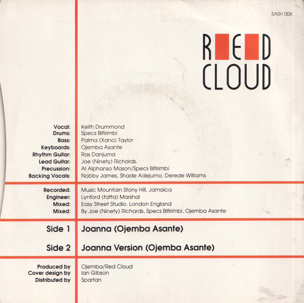 Joanna (80'S) - Red Cloud - 7 Inch