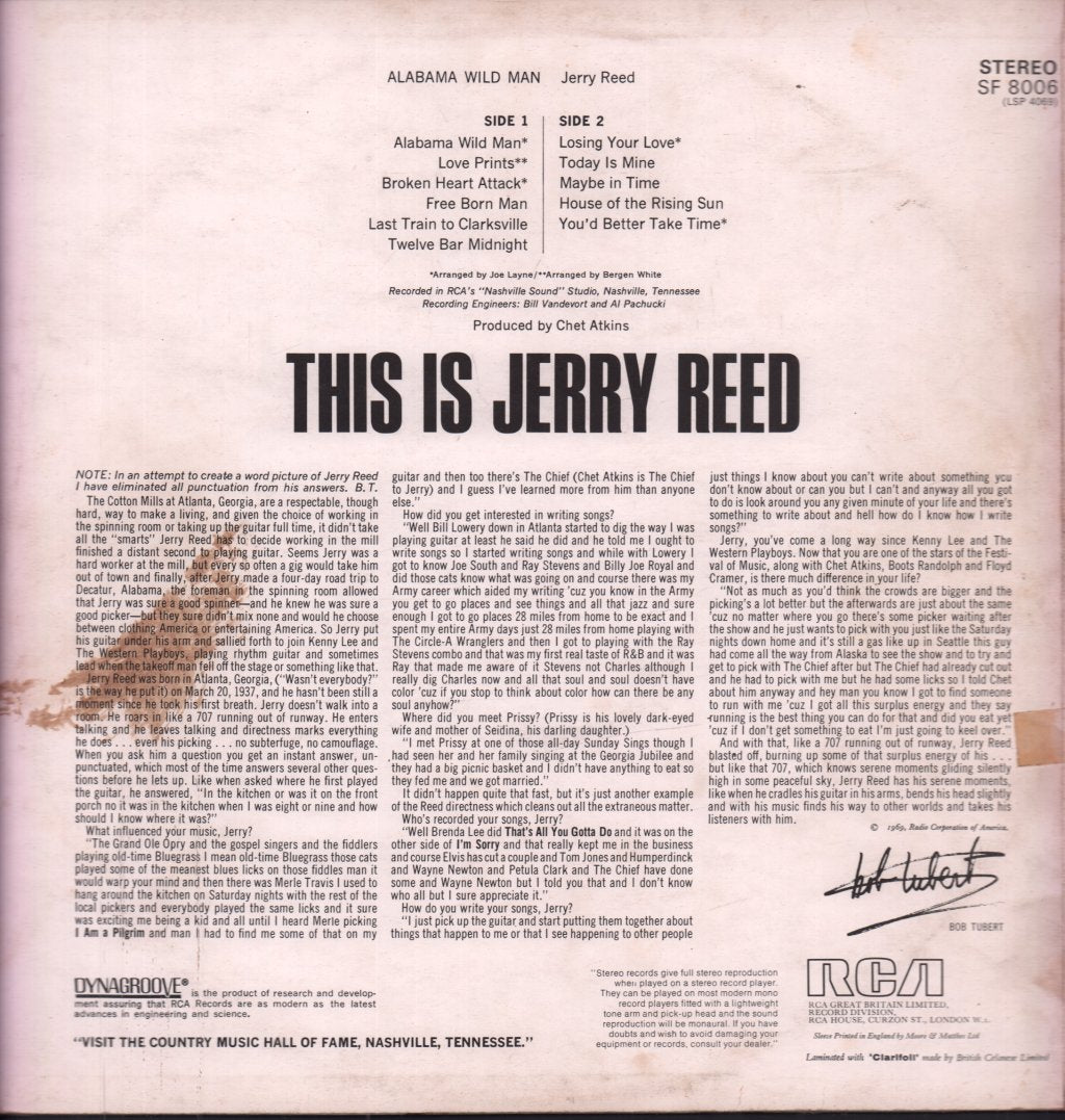 Jerry Reed - Alabama Wild Man - Lp