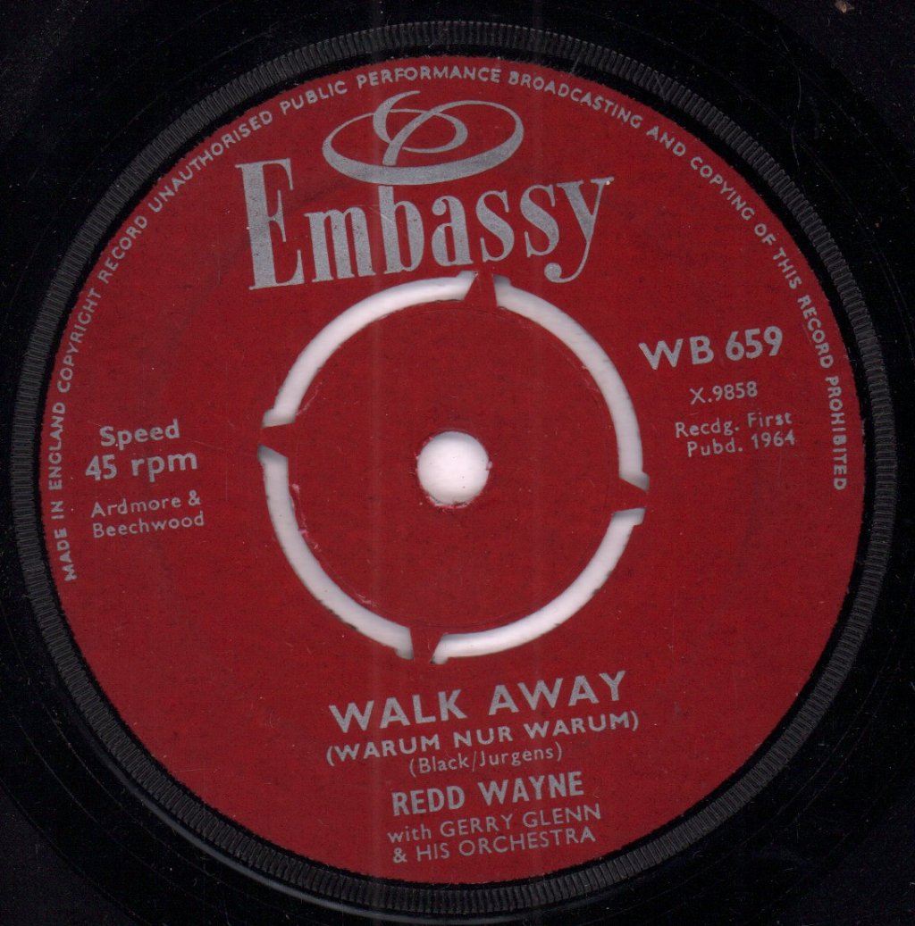 Redd Wayne with Gerry Glenn And His Orchestra - Walk Away - 7 Inch