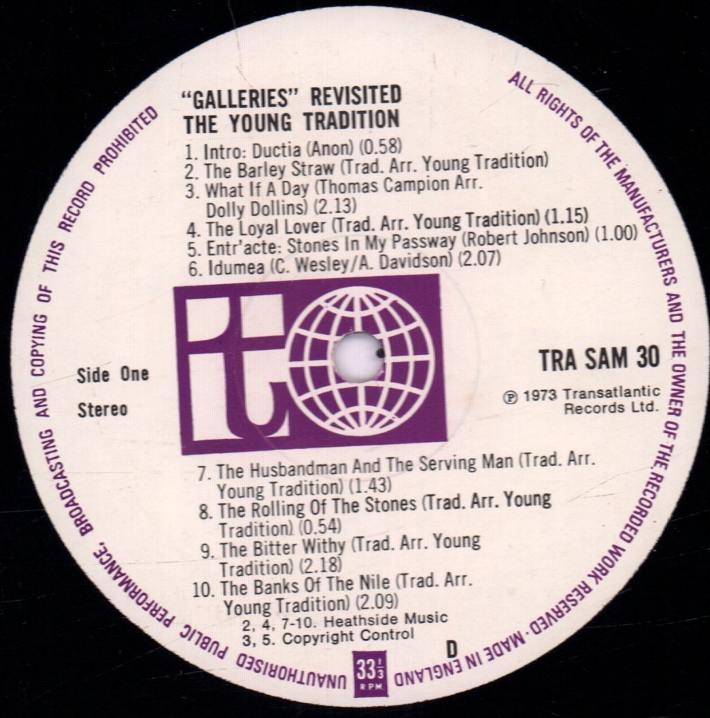 Young Tradition (Folk Group) - Galleries Revisited - Lp