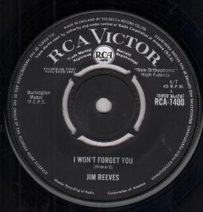 Jim Reeves - I Won't Forget You - 7 Inch