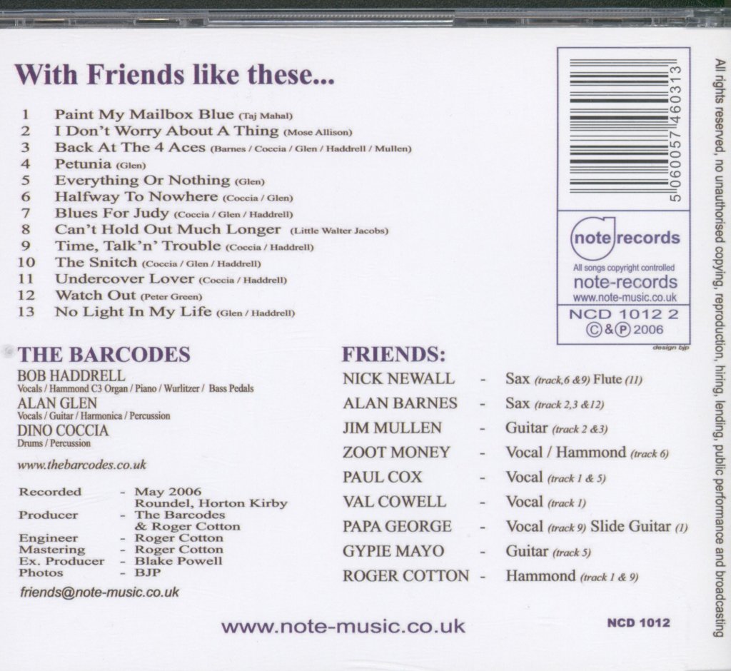 Barcodes - With Friends Like These... - Cd