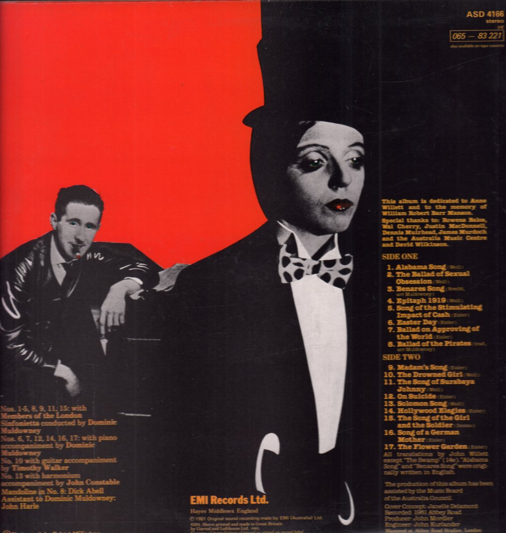London Sinfonietta - Robyn Archer Sings Brecht - Lp