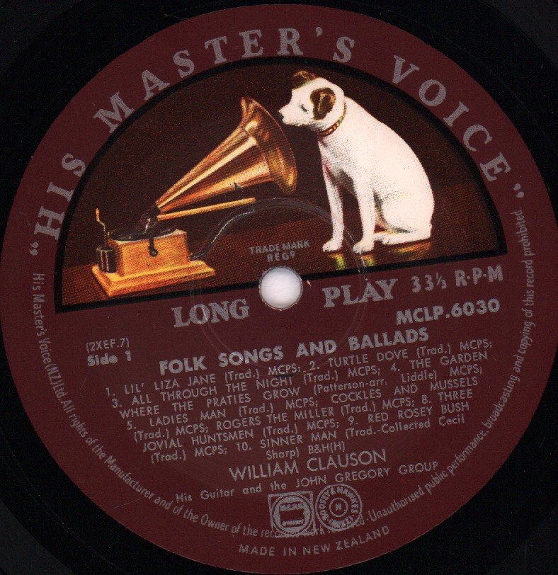 William Clauson and John Gregory Group - Folk Songs And Ballads - Lp