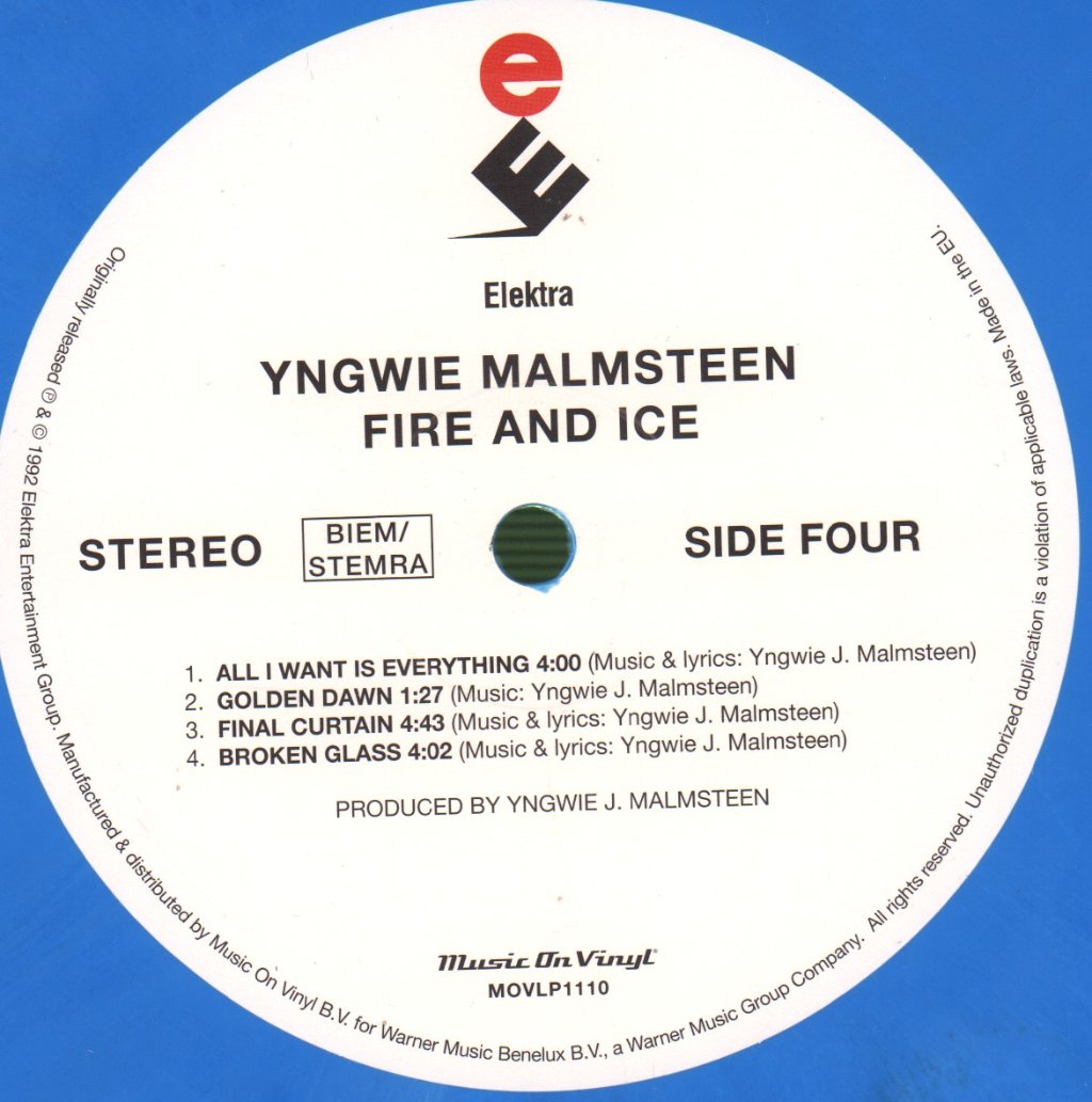 Yngwie Malmsteen - Fire And Ice - Double Lp
