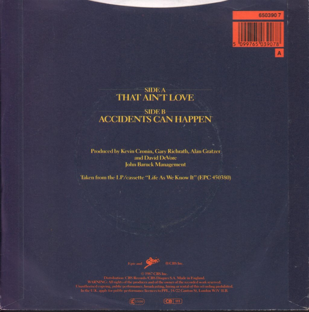 REO Speedwagon - That Ain't Love - 7 Inch