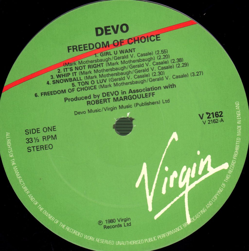 Devo - Freedom Of Choice - Lp