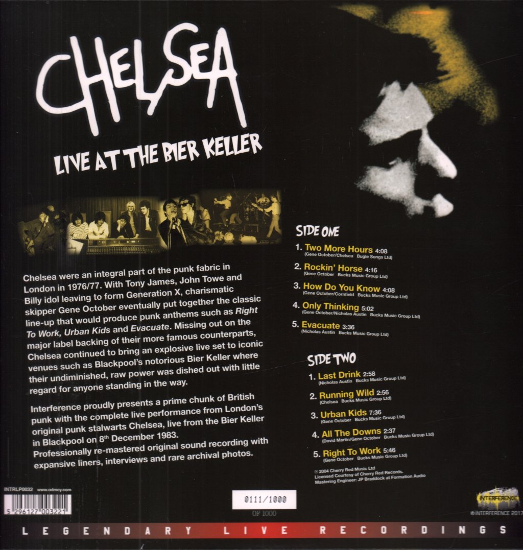 Chelsea - Live At The Bier Keller, Blackpool - Lp