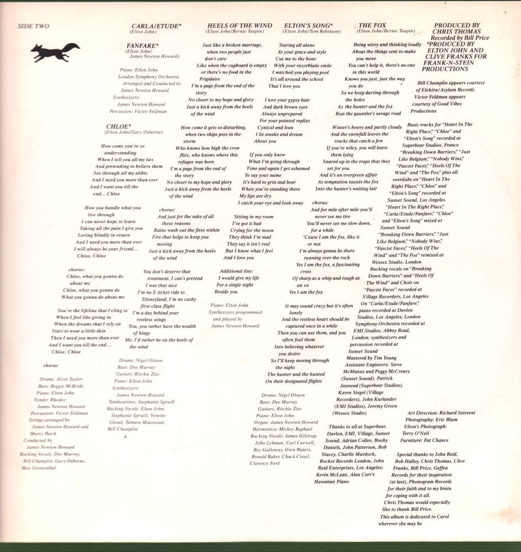 Elton John - Fox - Lp