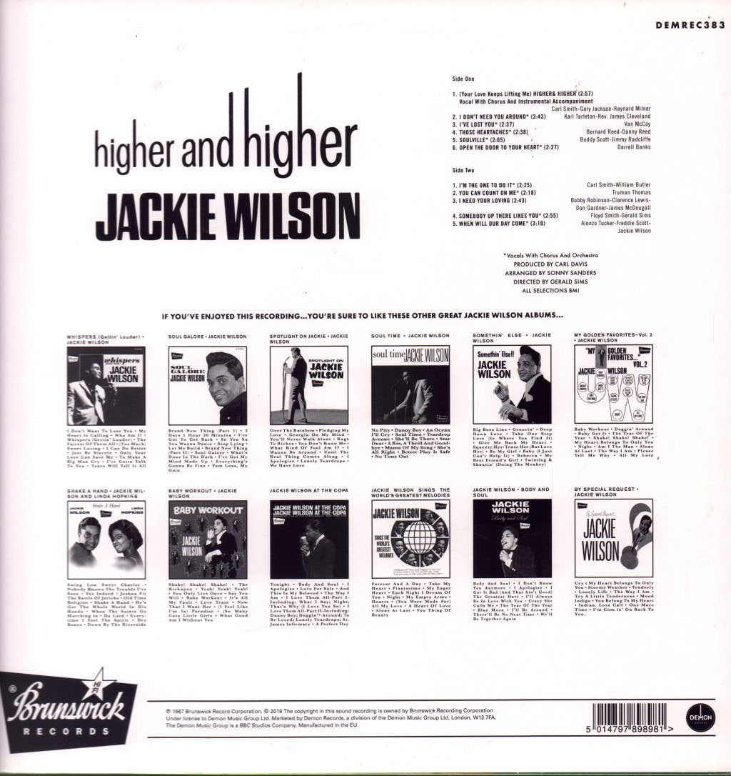Jackie Wilson - Higher And Higher - Lp