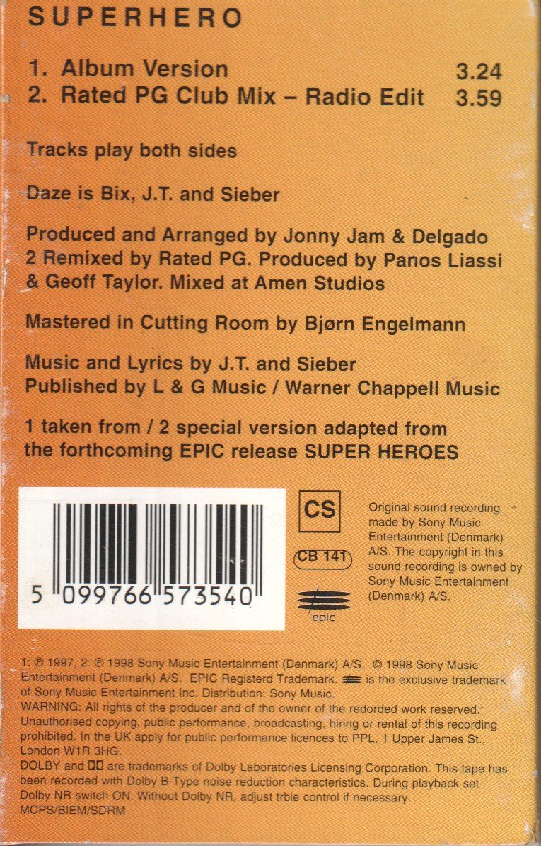 Daze - Superhero - Cassette