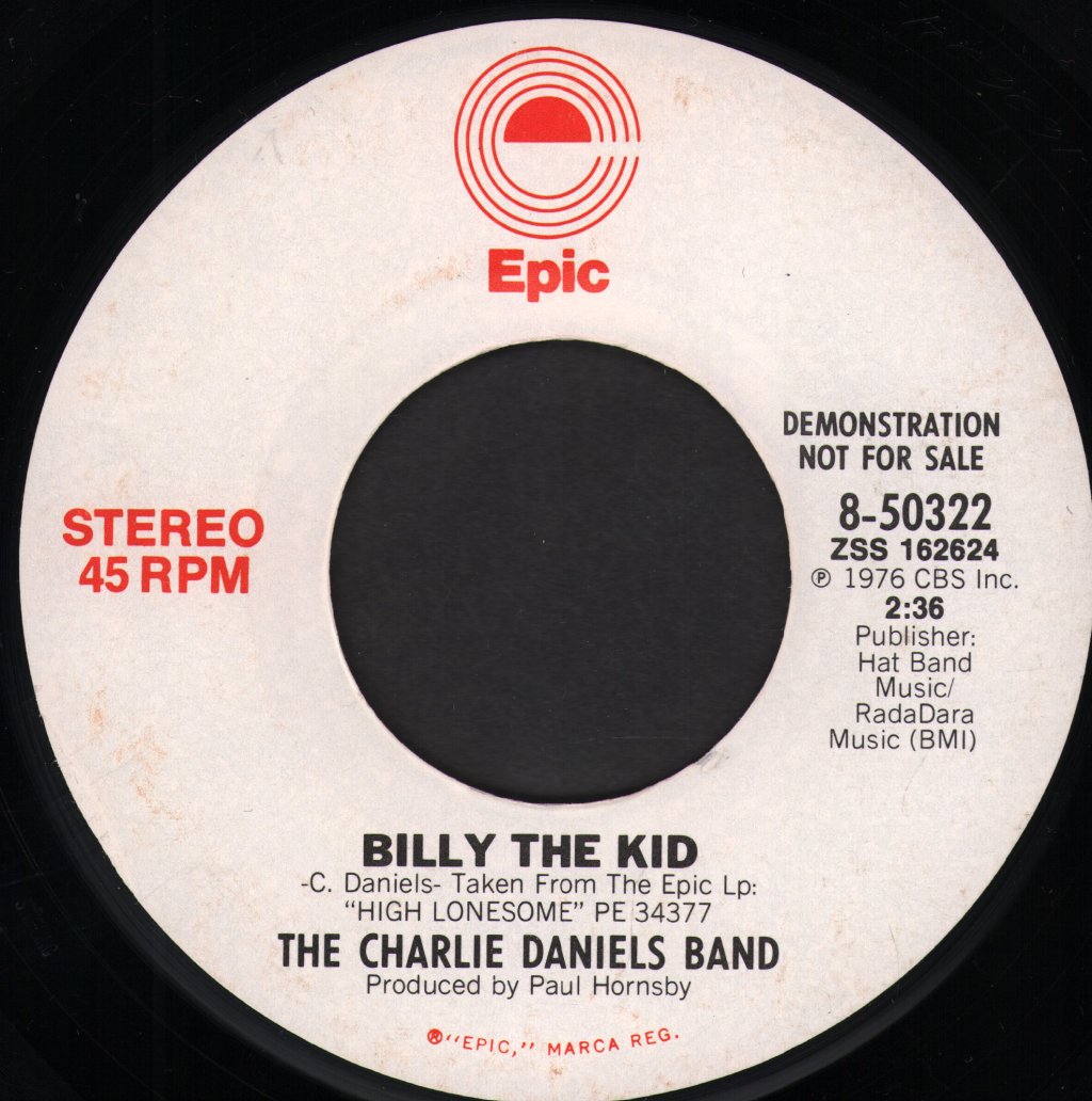 Charlie Daniels Band - Billy The Kid - 7 Inch