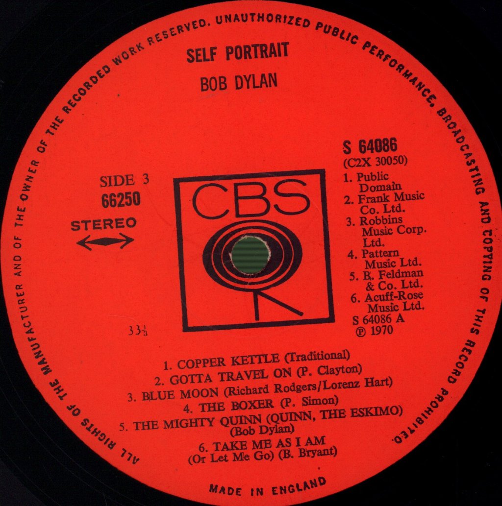 Bob Dylan - Self Portrait - Double Lp