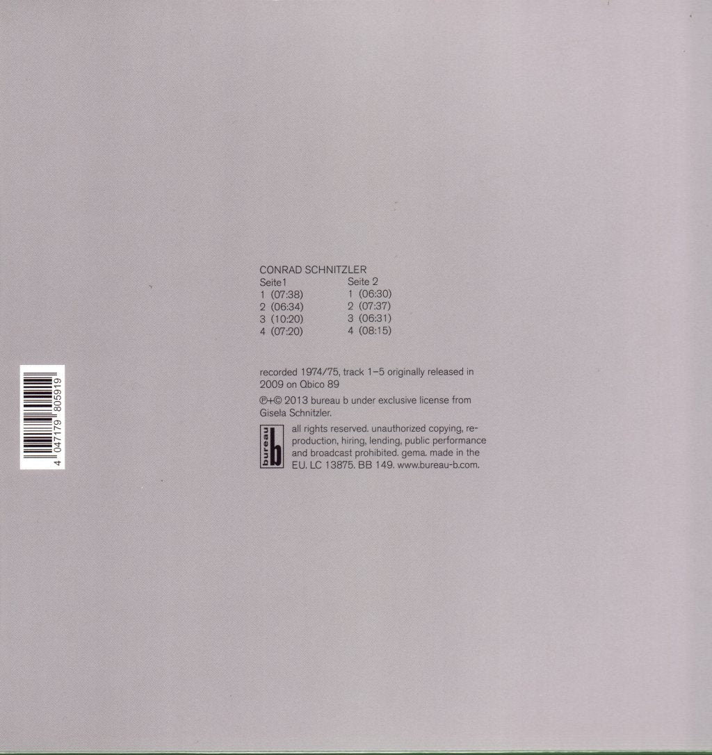 Conrad Schnitzler - Silver - Lp
