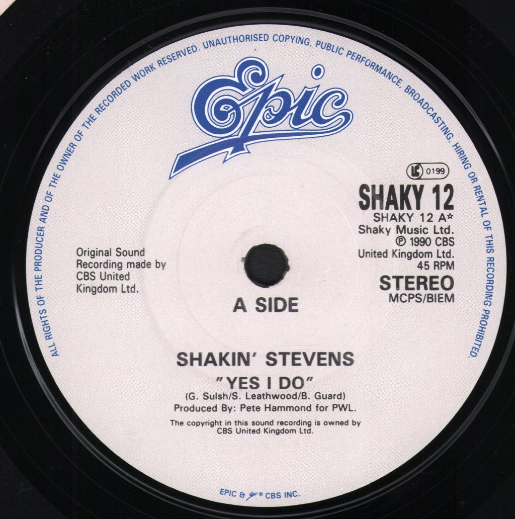 Shakin Stevens - Yes I Do - 7 Inch