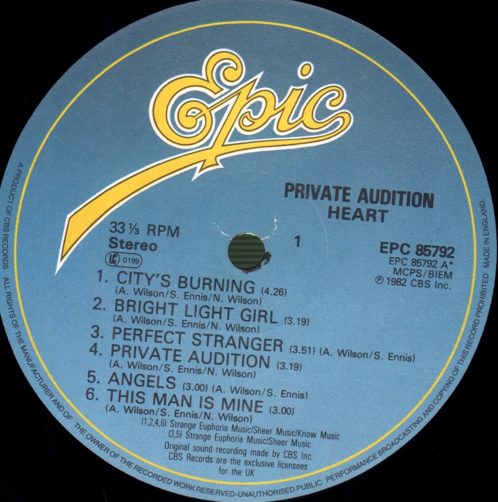 Heart - Private Audition - Lp