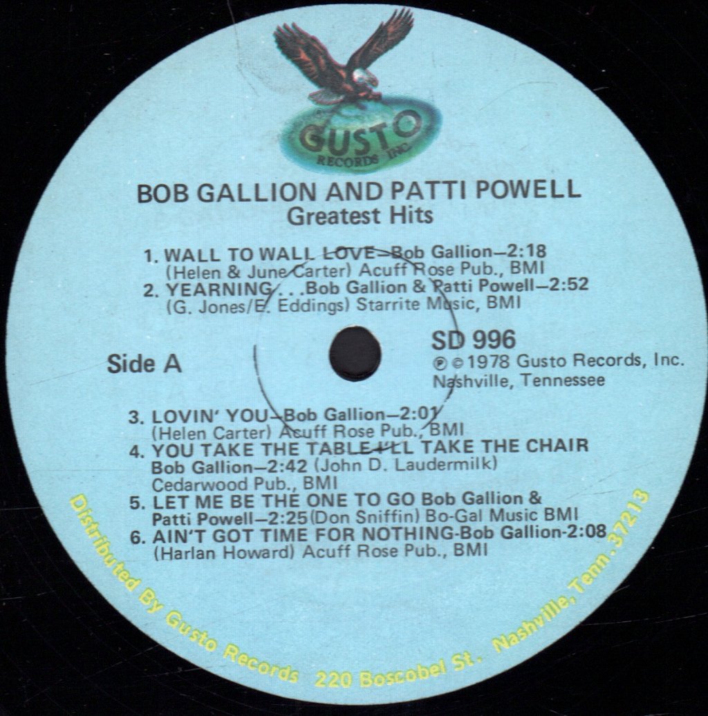 Bob Gallion And Patti Powell - Greatest Hits - Lp