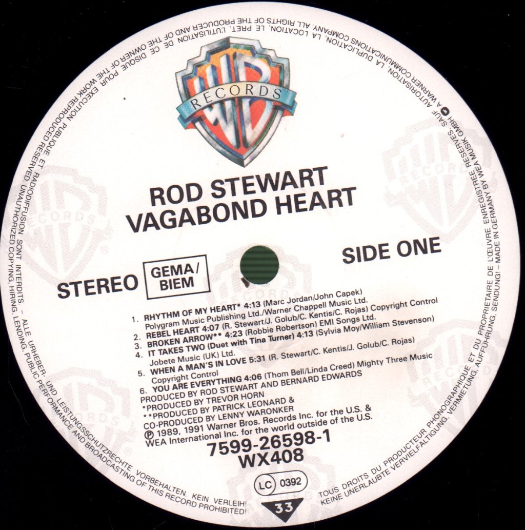 Rod Stewart - Vagabond Heart - Lp