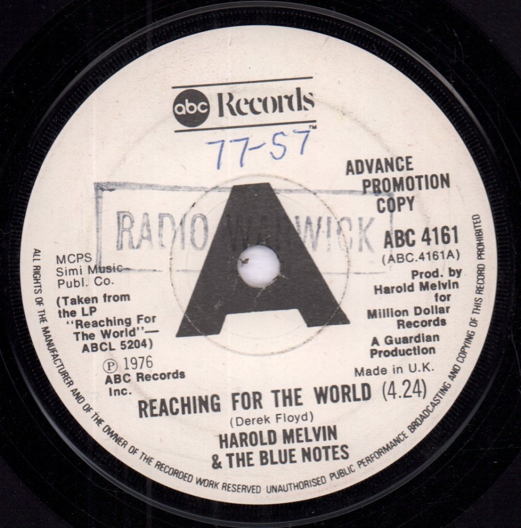 Harold Melvin And The Blue Notes - Reaching For The World - 7 Inch