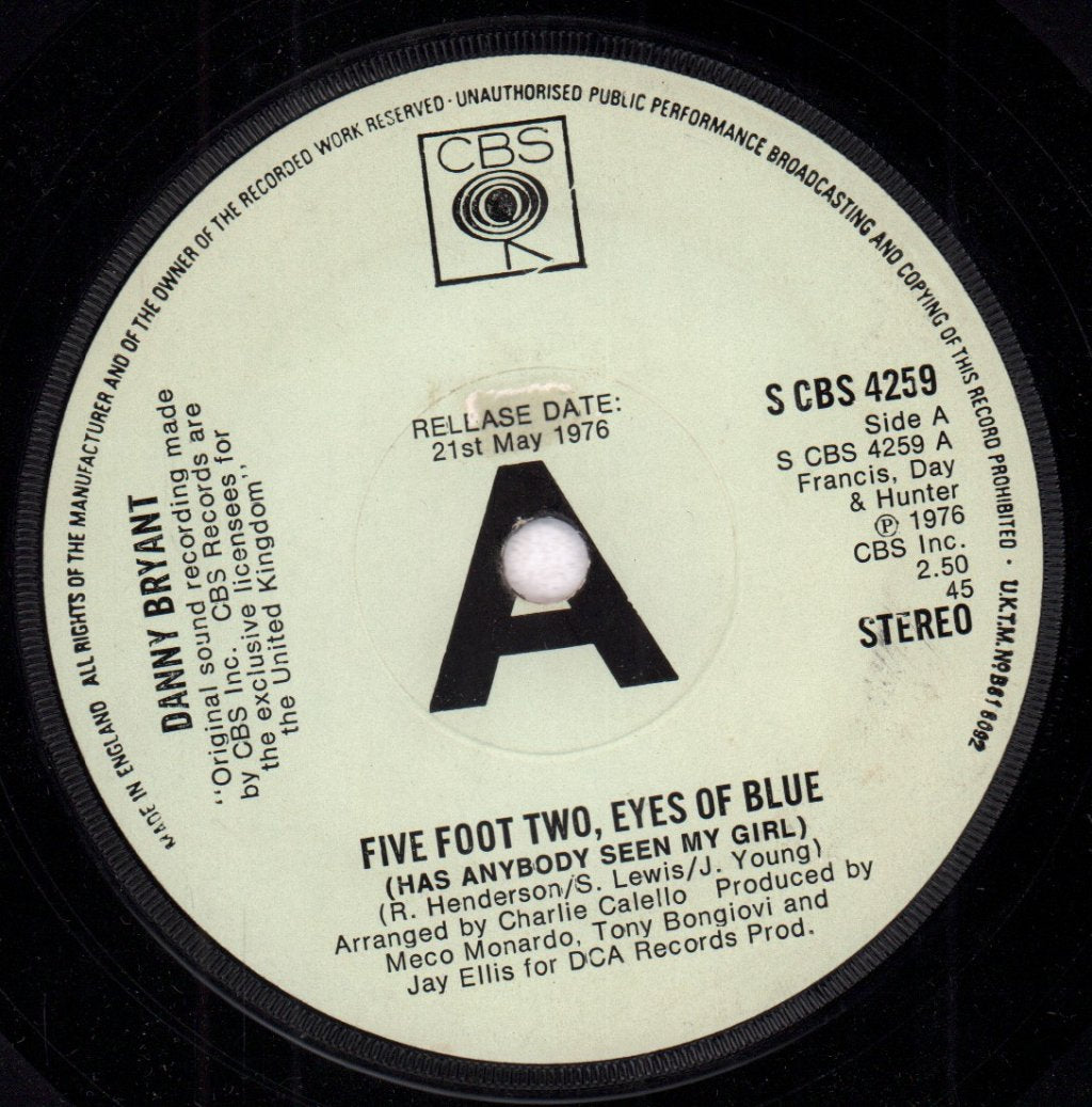 Danny Bryant - Five Foot Two Eyes Of Blue - 7 Inch