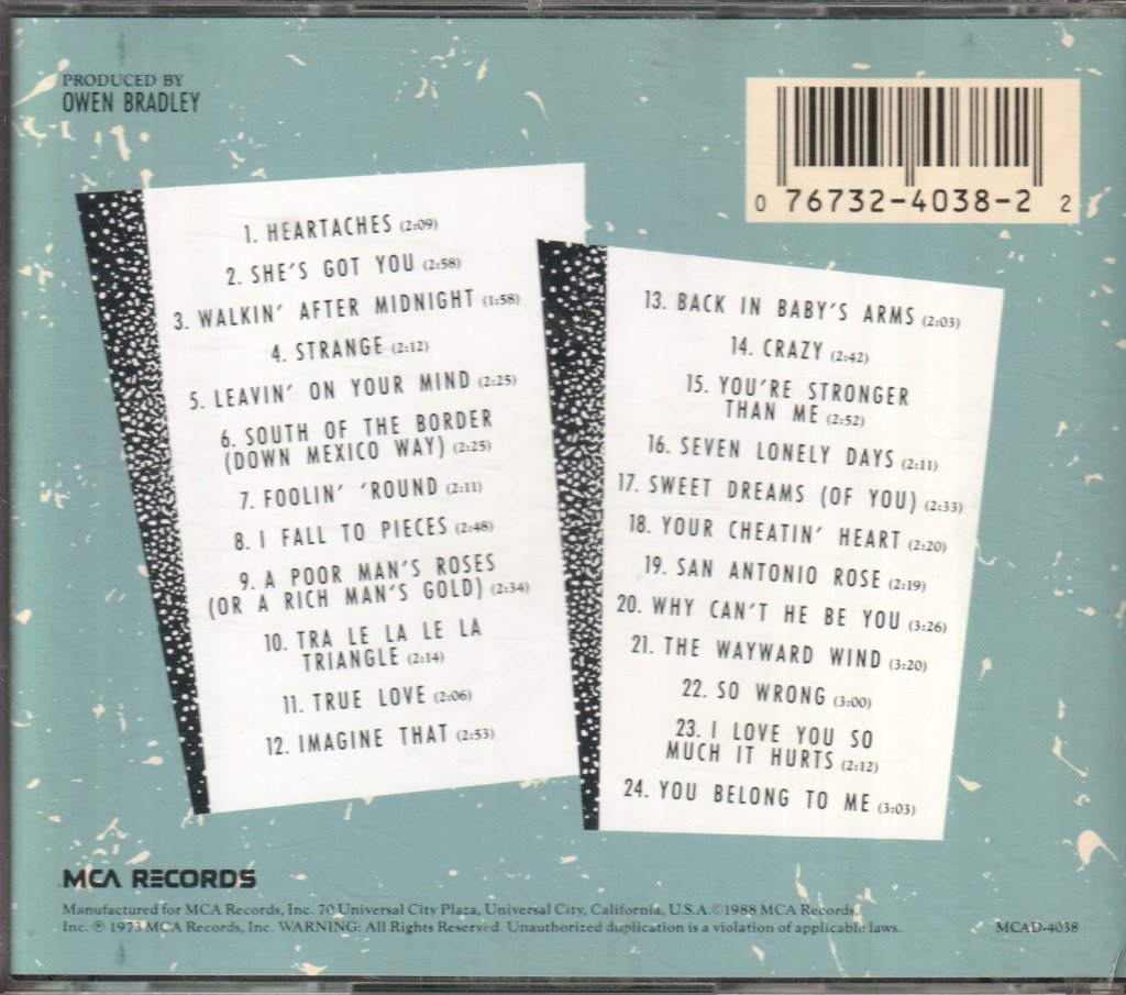 Patsy Cline - Patsy Cline Story - Cd