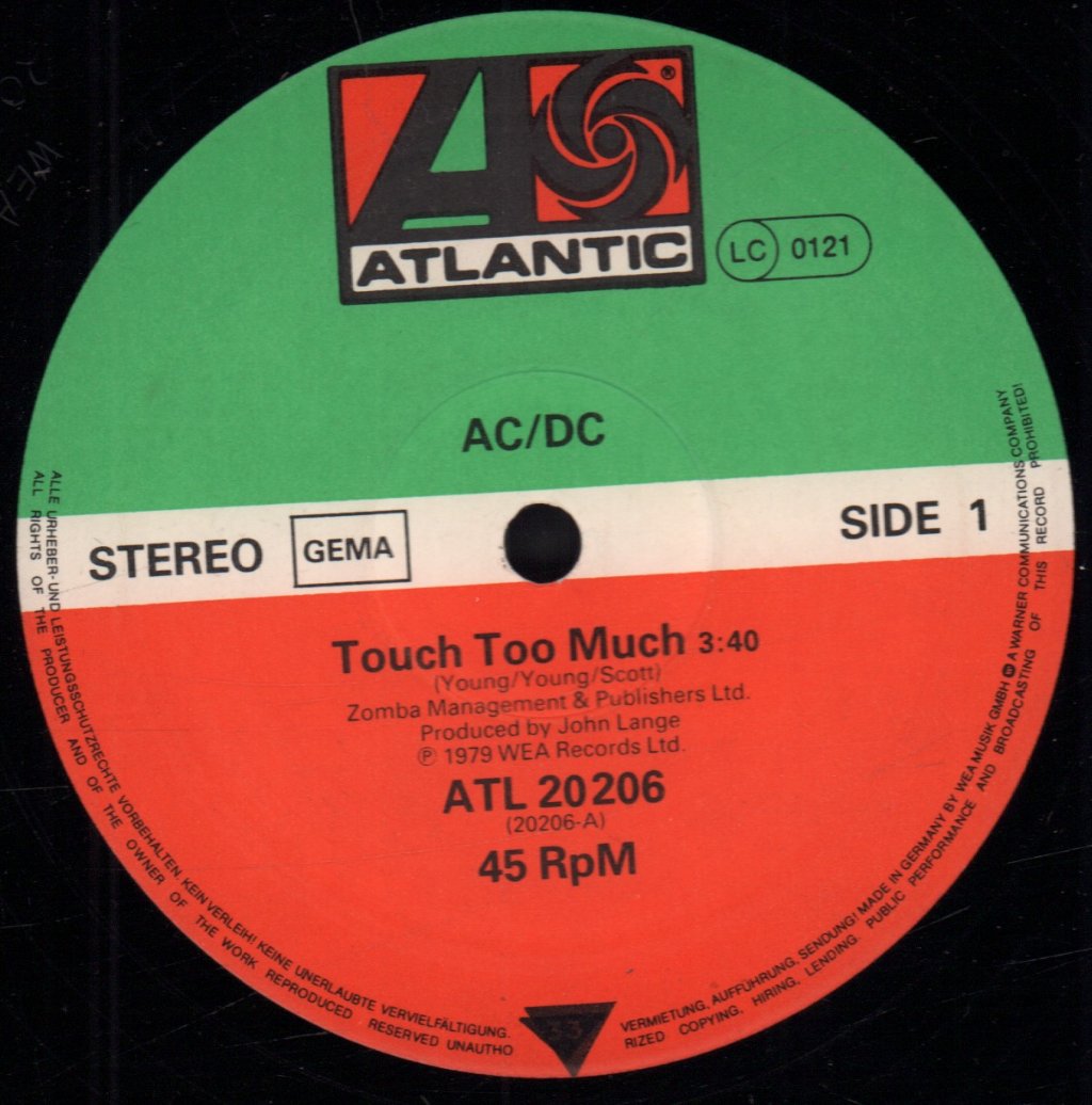 AC/DC - Touch Too Much - 12 Inch