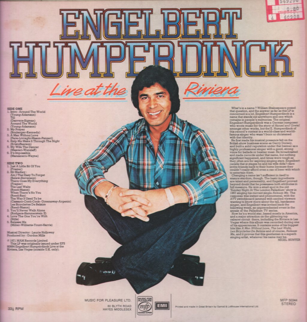 Engelbert Humperdinck - Live At The Riviera - Lp