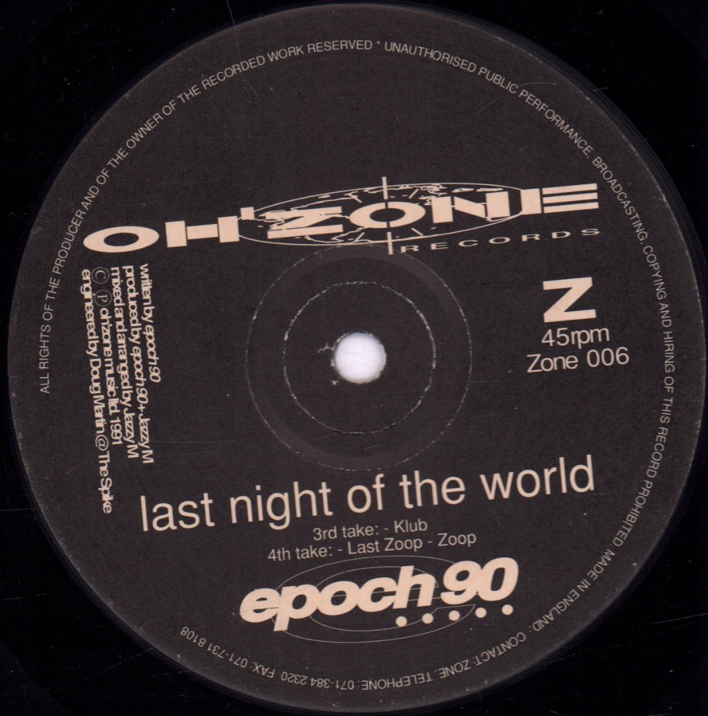 Epoch 90 - Last Night Of The World - 12 Inch