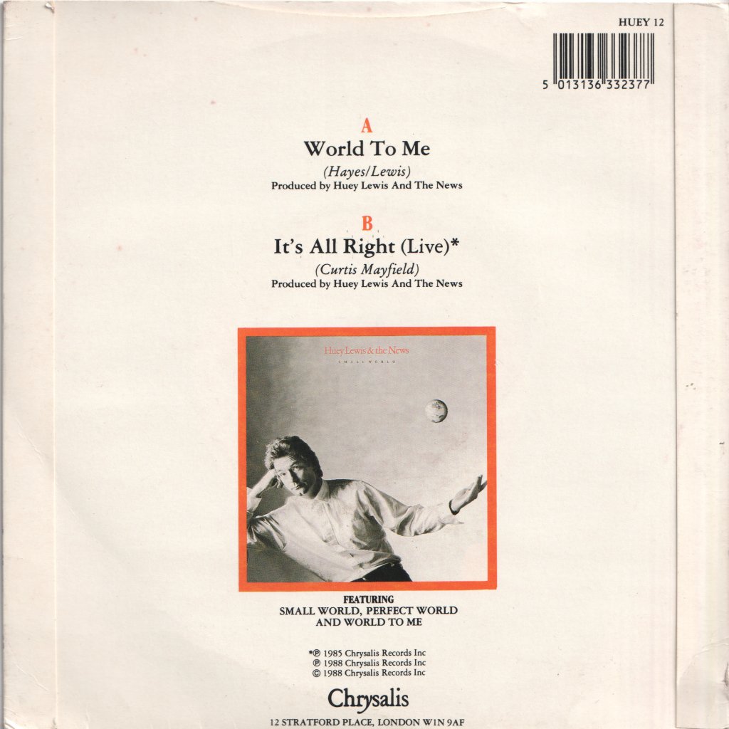 Huey Lewis And The News - World To Me - 7 Inch