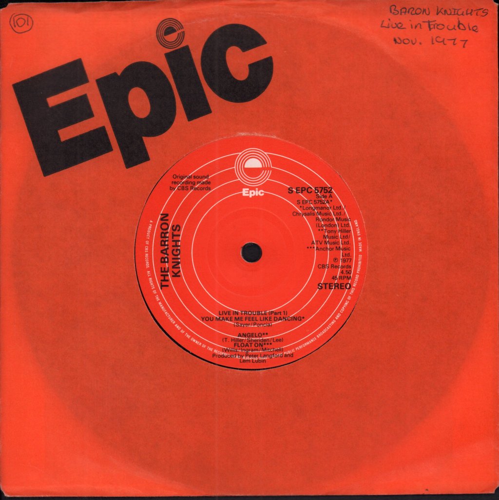 Barron Knights - Live In Trouble - 7 Inch
