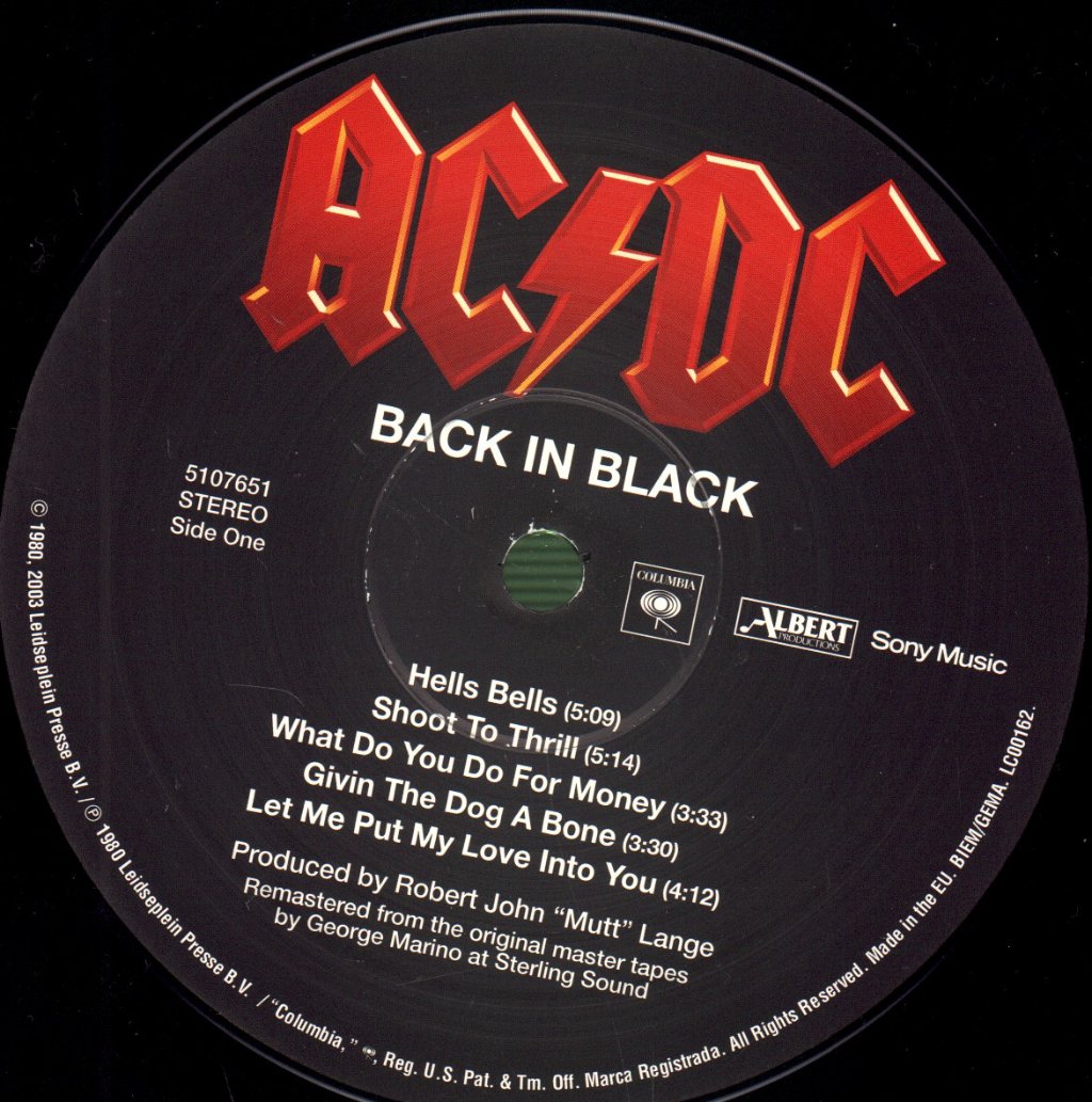AC/DC - Back In Black - Lp