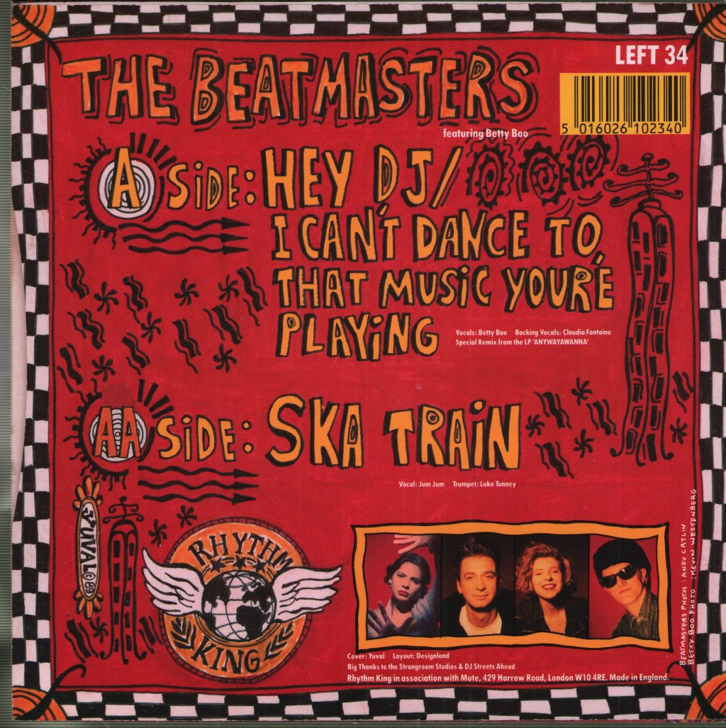 Beatmasters Featuring Betty Boo - Hey Dj I Can't Dance To The Music You're Playing - 7 Inch