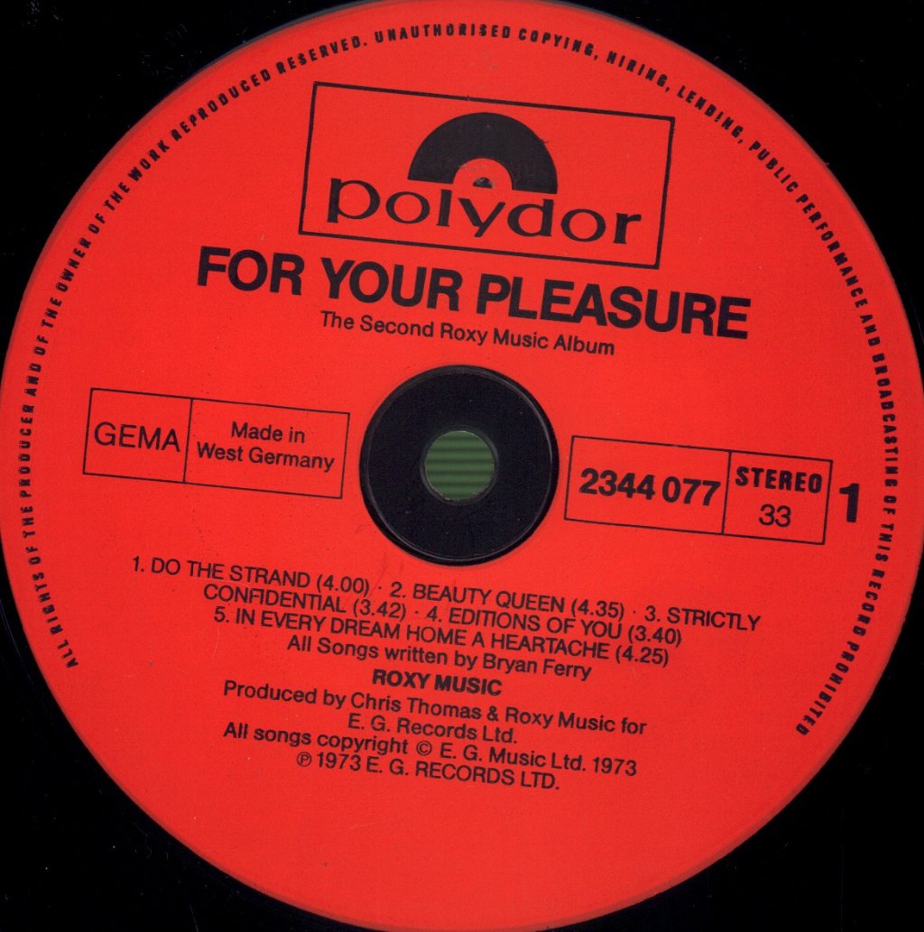 Roxy Music - For Your Pleasure - Lp
