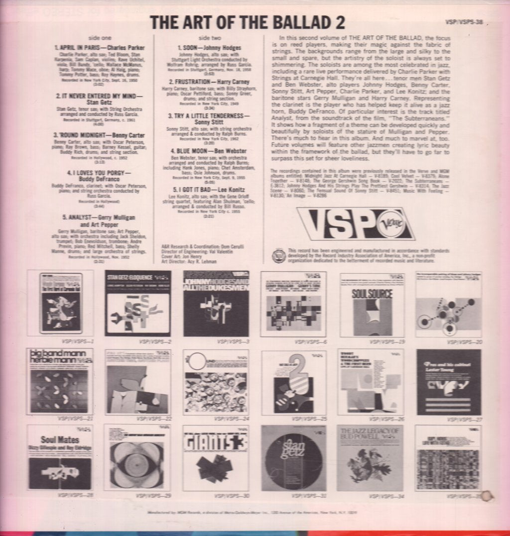 Various - Art Of The Ballad 2 - Lp