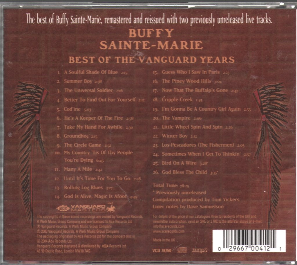 Buffy Sainte-Marie - Best Of The Vanguard Years - Cd