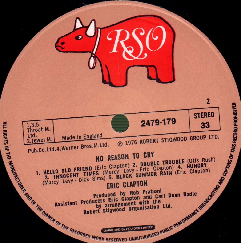 Eric Clapton - No Reason To Cry - Lp