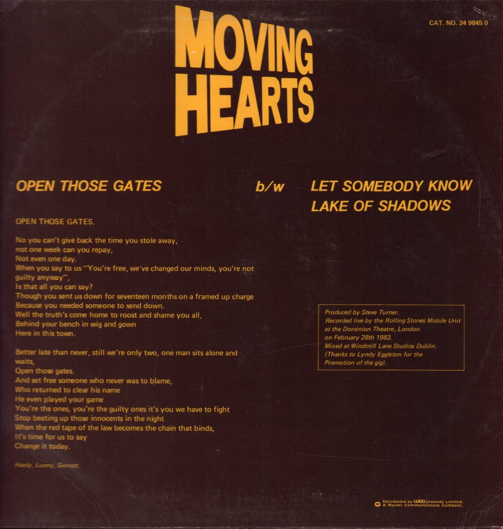 Moving Hearts - Open Those Gates - 12 Inch