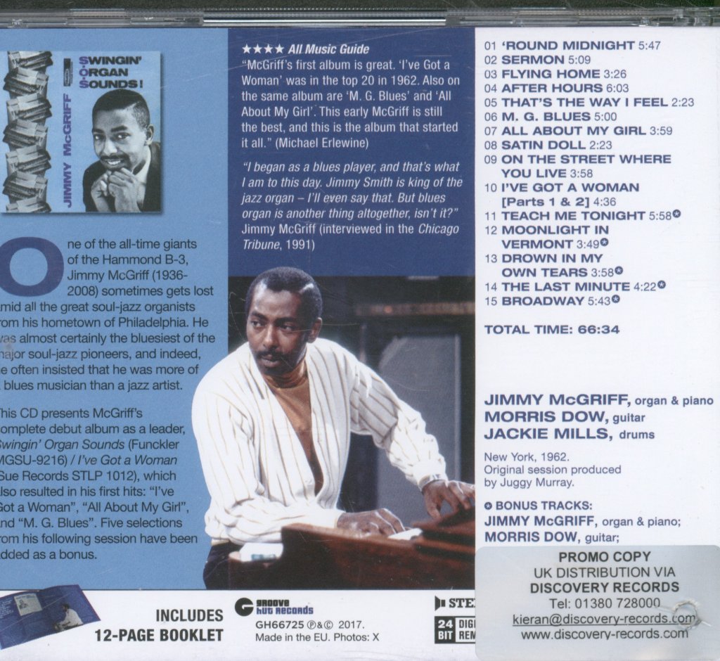 Jimmy McGriff Trio - Swingin' Organ Sounds! - Cd