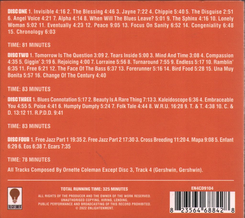 Ornette Coleman - Complete Albums Collection 1958-1962 - Cd Set