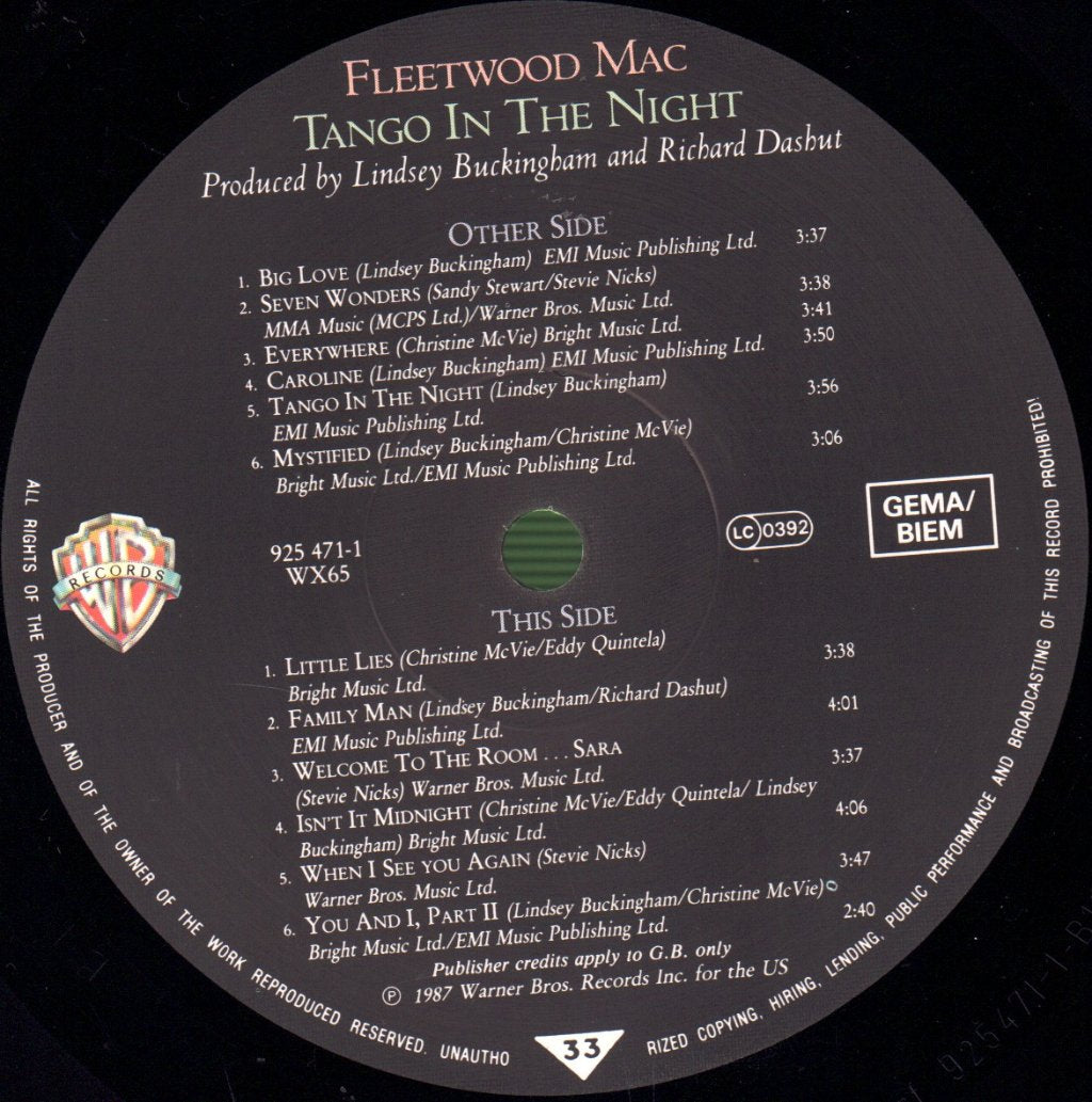 Fleetwood Mac - Tango In The Night - Lp