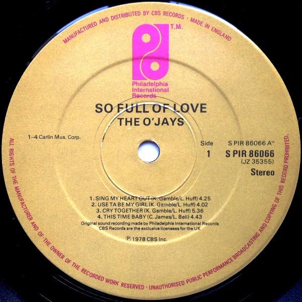 O'Jays - So Full Of Love - Lp