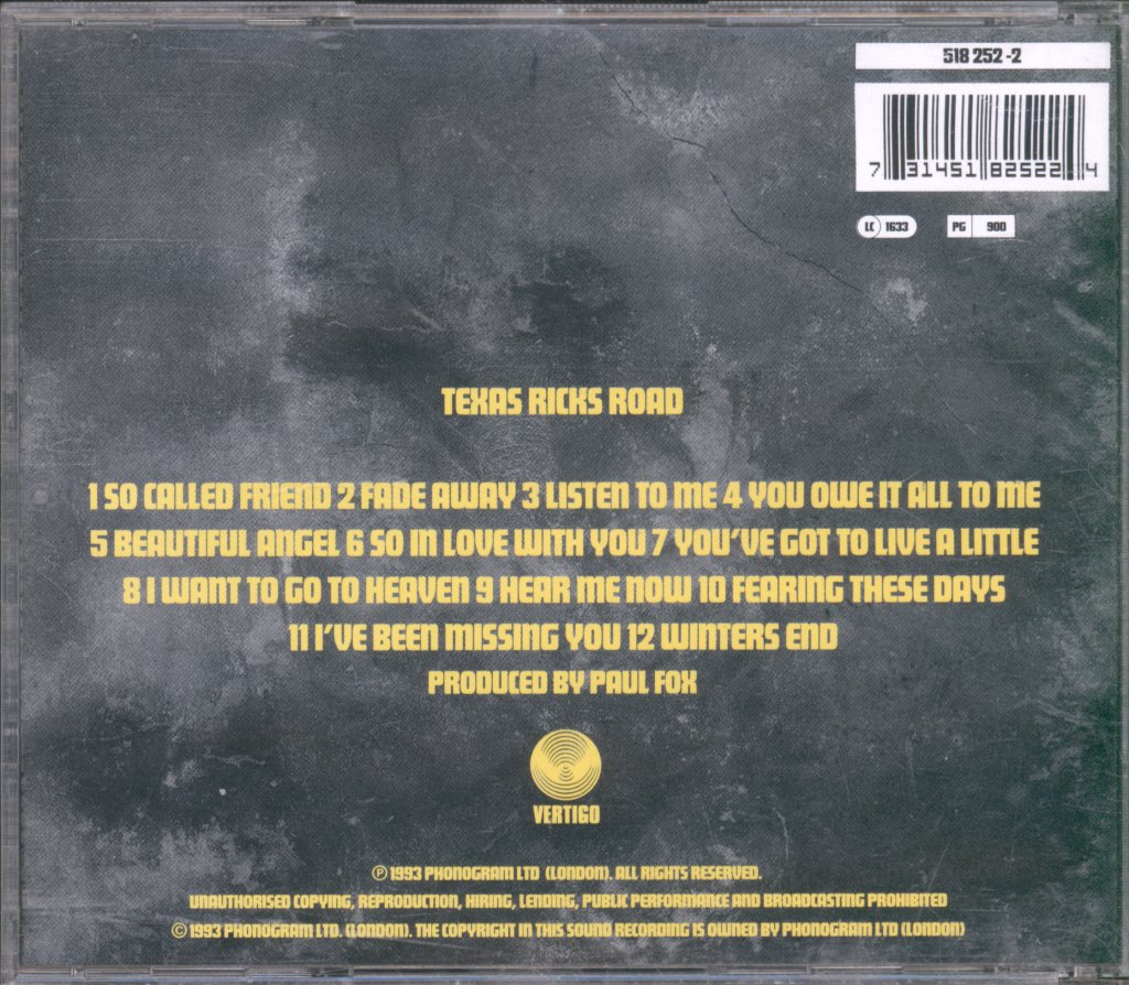 Texas - Ricks Road - Cd