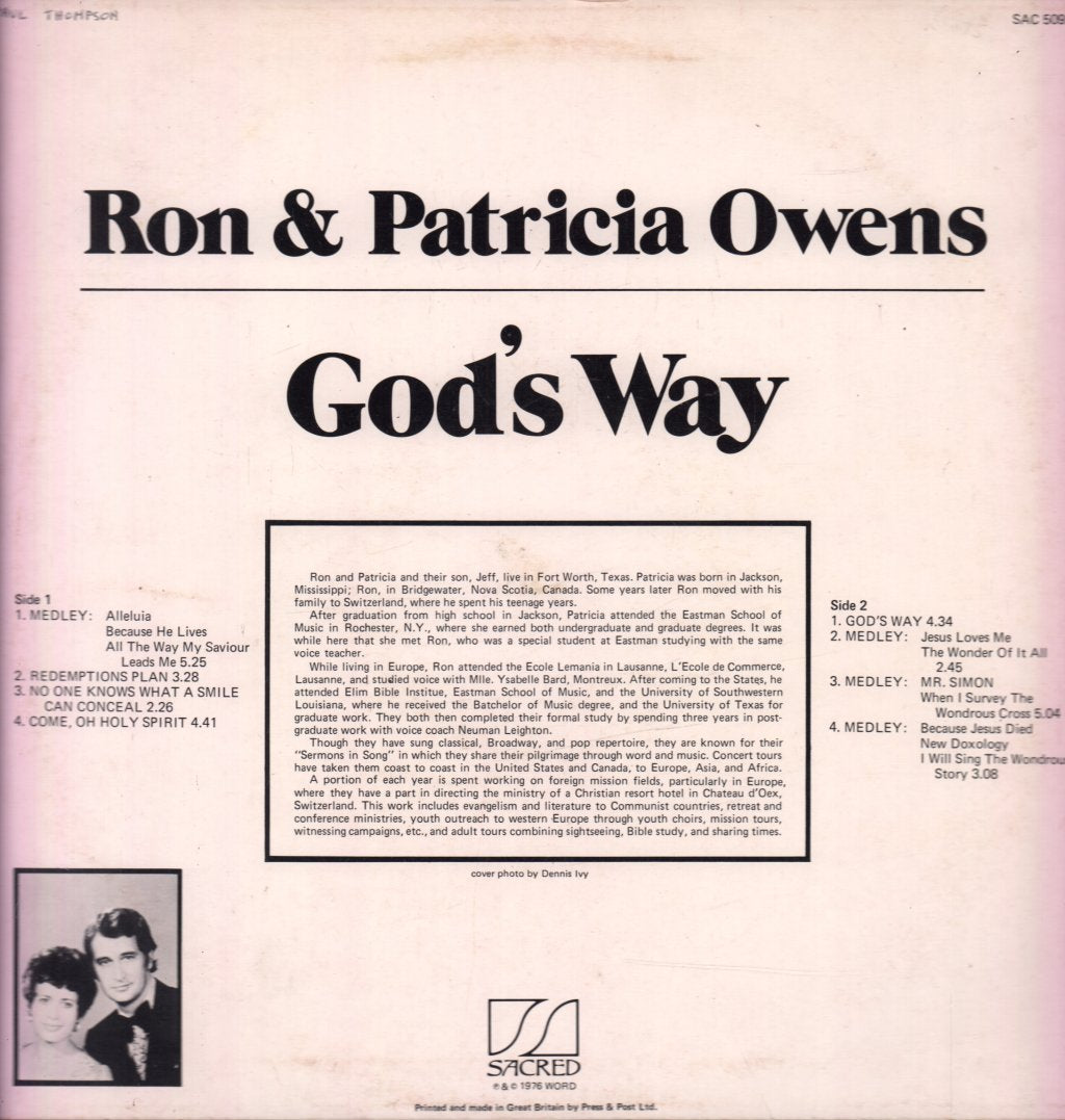 Ron & Patricia Owens - God's Way - Lp